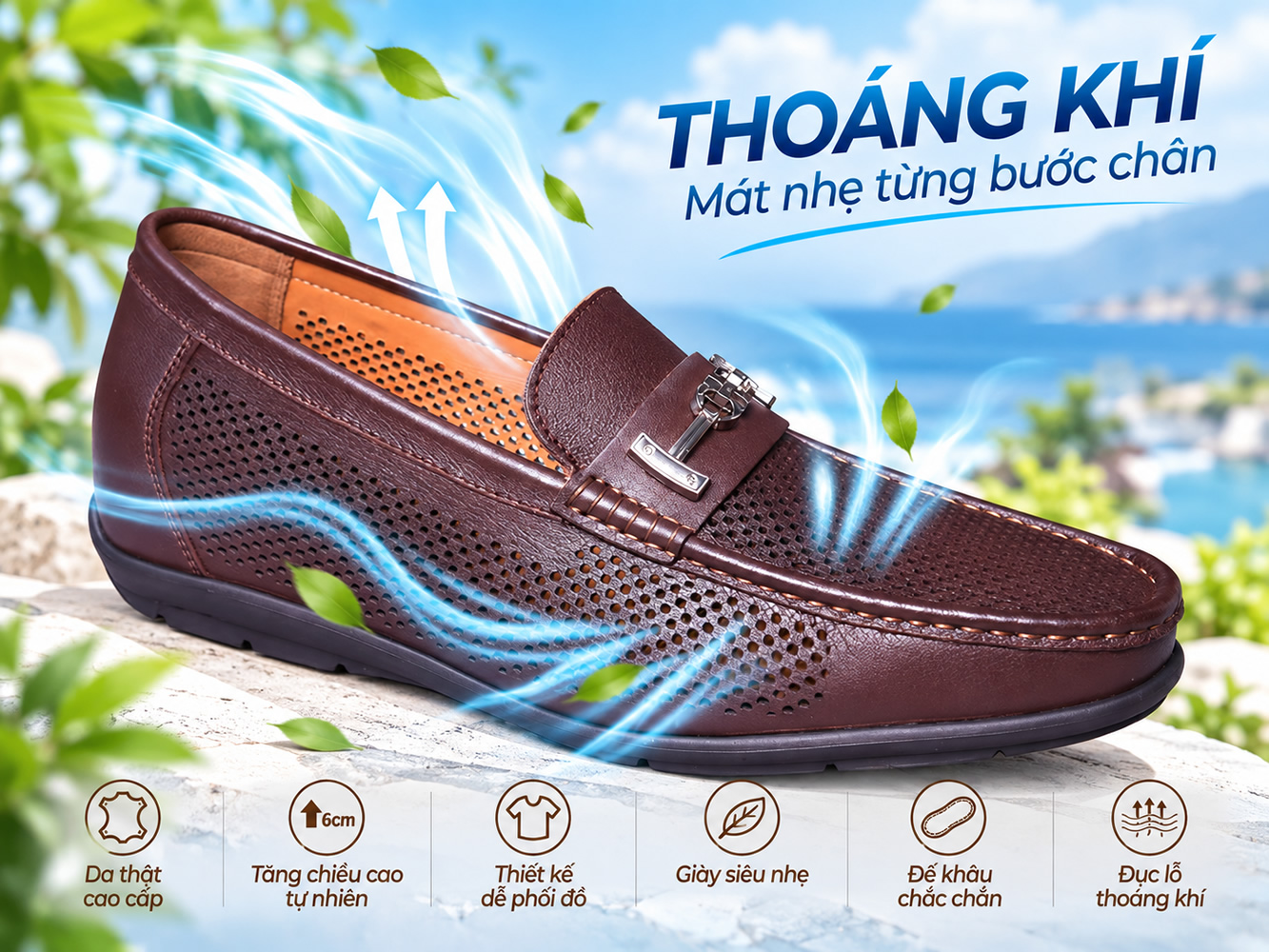 Giày mọi cao 6cm thoáng khí siêu nhẹ 1